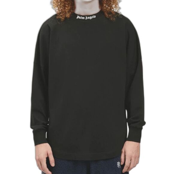Authentic Palm Angels Classic Black Logo Pullover Sweatshirt Top Mens Size Large